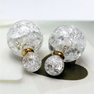 White Clear Crystal Inspired double sided stud earrings